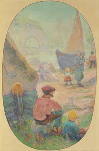 Fischer in Etretat von Claude Emile Schuffenecker