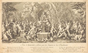 Fest des Bacchus, gefeiert von Satyrn und Bacchantinnen von Claude Gillot