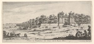 Ansicht des Tores der Residenz der Königinmutter, aus der Serie Ansichten und neue..., ca. 1644