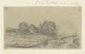 Landschaft mit einem Heuhaufen und einer Schafherde von Claude Henri Watelet
