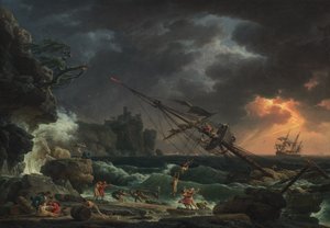 Ein Schiffswrack in stürmischer See von Claude Joseph Vernet