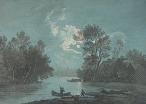 Fischer bei Mondschein, ca. 1750-1800 von Claude Joseph Vernet
