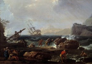 Schiffsbruchszene Gemälde von Joseph Vernet 18. Jahrhundert Montpellier, Musee Fabre von Claude Joseph Vernet