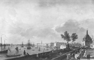 Blick auf den Hafen von Bordeaux vom Château Trompette aus gesehen