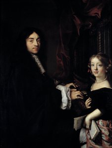 Porträt des Organisten Charles Couperin (1638-1679) mit der Tochter des Malers