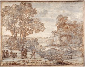 Ascanius schießt den Hirsch von Sylvia, ca. 1680 von Claude Lorrain