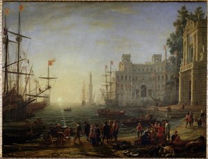 Hafen mit einer Villa Medici von Claude Lorrain
