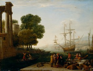Ein Hafen bei Sonnenuntergang von Claude Lorrain