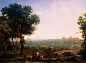 Schlacht auf der Brücke, Schlacht zwischen den Kaisern Maxentius und Konstantin, 1655 von Claude Lorrain