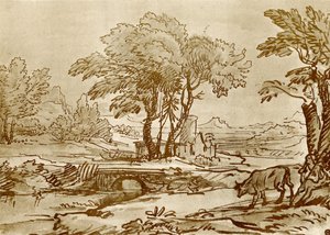 Landschaft mit Brücke