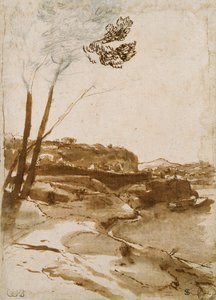 Pfad entlang des Tiber, um 1635-1640
