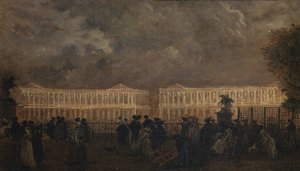 Beleuchtung des Place Louis-XV anlässlich der Geburt des Dauphins, im Oktober 1781, circa 1781 von Claude Louis Chatelet