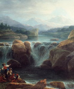 Der Wasserfall (Detail) von Claude Louis Chatelet