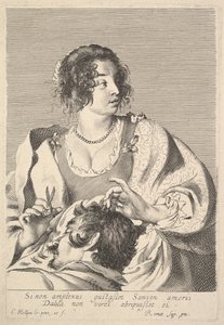 Delilah schneidet Samsons Haar von Claude Mellan