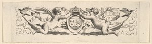 Kopfbedeckung: Zwei Kinder mit den Wappen von Frankreich und Navarra