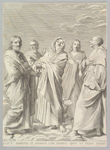 Heilige Anna, Josef, Joachim, Bernhard und Johannes der Evangelist Parenté de la Vierge, 1648 von Claude Mellan