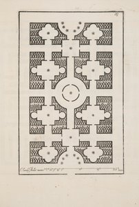 Entwurf für Parterre, aus Theatre des Plans et Jardinages, veröffentlicht 1652 (Gravur) von Claude Mollet