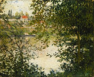 Ein Blick durch die Bäume der Insel La Grande Jatte; A Travers les Arbres, Ile de la Grande Jatte, 1878 von Claude Monet