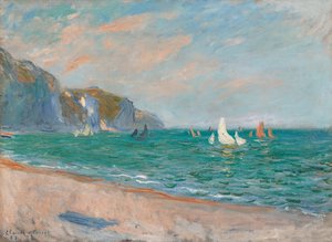 Boote unter den Klippen von Pourville, 1882 von Claude Monet