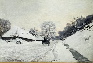 Karren, Straße unter Schnee in Honfleur von Claude Monet