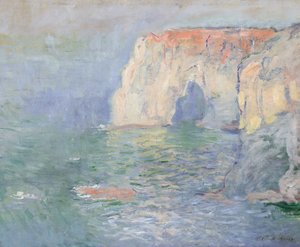 Etretat: Le Manneport, Reflexionen auf dem Wasser von Claude Monet
