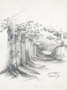 Waldweg bei Gournay, 1857 von Claude Monet