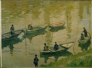 Gruppe von Fischern an der Seine bei Poissy