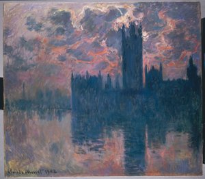 Häuser des Parlaments, Sonnenuntergang, 1902 von Claude Monet