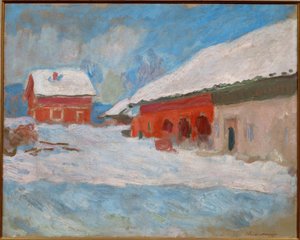 Die roten Häuser in Björnegaard (Norwegen)