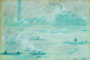 London, Boote auf der Themse, 1901 von Claude Monet
