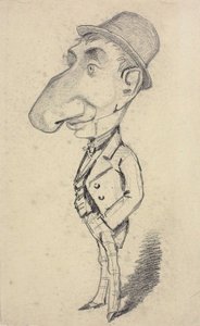 Monet - Karikatur eines Mannes mit großer Nase, 1855-56 von Claude Monet