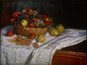 Stillleben: Trauben und Äpfel