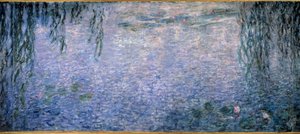 Seerosen, klarer Morgen mit Weiden (Triptychon, mittlerer Teil) von Claude Monet