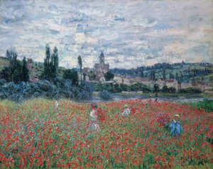 Mohnfelder bei Vétheuil, um 1879 von Claude Monet
