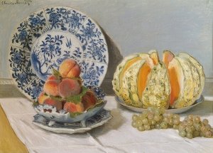 Stillleben mit Melone. 1872 von Claude Monet