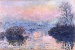 Sonnenuntergang an der Seine bei Lavacourt, Wintereffekt von Claude Monet
