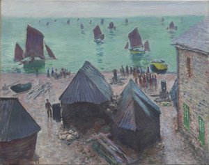 Die Abfahrt der Boote, Étretat, 1885