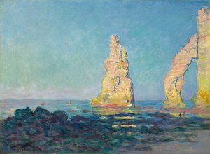 Die Nadelklippe bei Étretat, Ebbe von Claude Monet