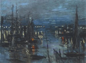 Der Hafen von Le Havre, Nachteffekt; Le Port de Havre, effet du Nuit, 1873 von Claude Monet