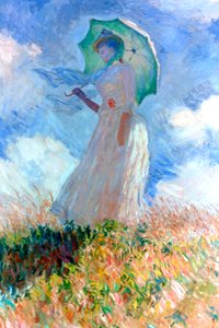 Frau mit nach links gewendetem Regenschirm, 1886