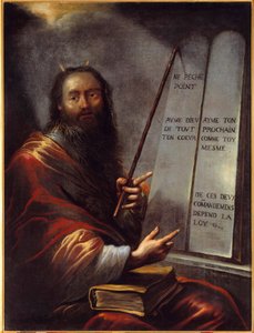 Moses und die Gesetzestafeln. Gemälde von Claude Vignon (1593-1670) 17. Jahrhundert. Rouen, Musee des Beaux Arts.