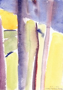 Bäume mit Blick auf den See, 1994 von Claudia Hutchins Puechavy