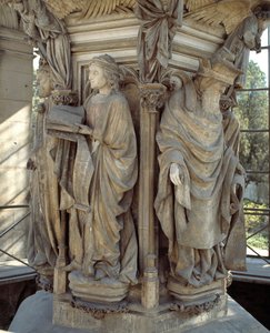 Jeremia und Zacharias, Sockel des Mosesbrunnens (Skulptur)