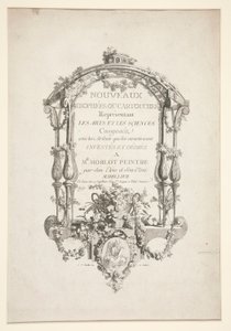 Titelseite aus Nouveaux Trophees ou cartouches representant les arts et les sciences