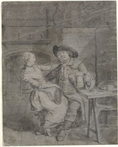Ein Paar beim Feiern in einer Taverne