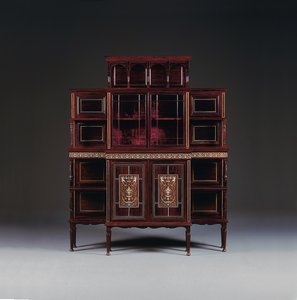 Ein mit Elfenbein eingelegter Rosenholz-furnierter Schrank