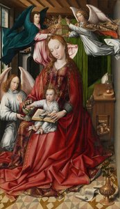 Jungfrau und Kind von Engeln gekrönt, 1490-95 von Colyn de Coter
