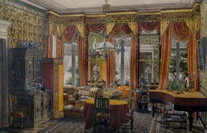 Berliner Salon, Aquarell von Conrad von Muralt von Conrad von Muralt