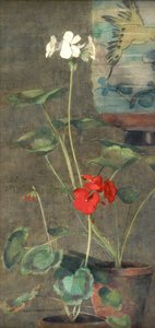 Geranien und japanische Laterne von Constance Walton