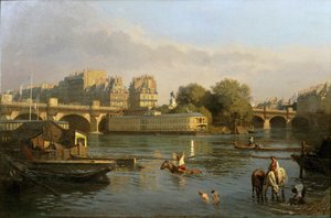 Pont Neuf und Île de la Cité, Paris von Constantin Emile Meunier